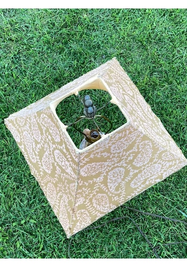 Kuş Motifli Porselen Abajur 70 CM