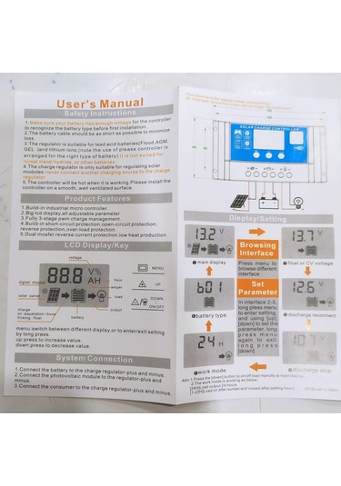 Mexxsun 10 Amper 12 / 24 V Volt Şarj Kontrol Cihazı Regülatörü