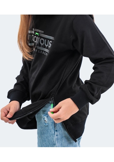 Slazenger DUNA IN Çocuk  Siyah Sweatshirt