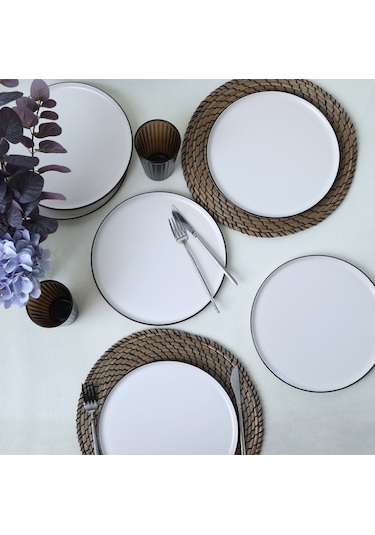 Simply Nordic Servis Tabağı 28 Cm 6 Adet 19985 Beyaz - Siyah