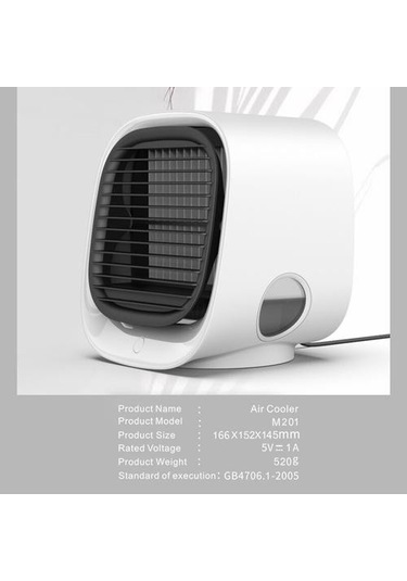 Hava Soğutucu Fan Mini Masaüstü Klima Hayranları Gece Işık İle Mini Usb Su Mist Soğutma Fanı Nemlendirici Arıtma Hayranları 6941 Beyaz