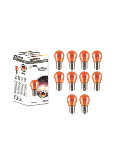 WOLFRAM AMPUL 12V 21W 93 YAN TIRNAK SARI 10 ADET