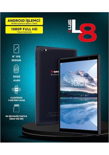 River World 3gb/64gb 4 Çekirdek Ips Ekran Tablet Pc 8 İnç