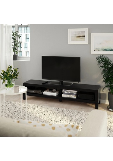 Tv Sehpası Lack 160 Cm Meridyendukkan 2 Raflı Tv Ünitesi, Televizyon Sehpası 160x35x36 Cm Venge Renk