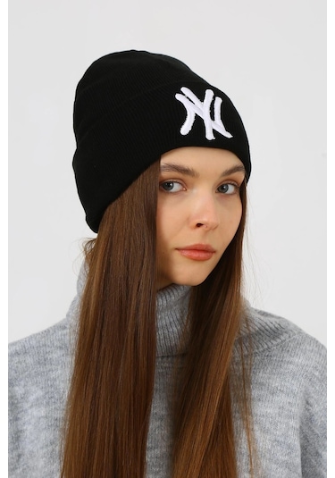 Reva Ny Baskılı Bere New York Bere