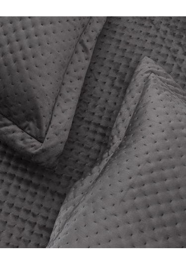 Boulogne Tek Kişilik Kadife Yatak Örtüsü - Antrasit 8682116999571 Gri