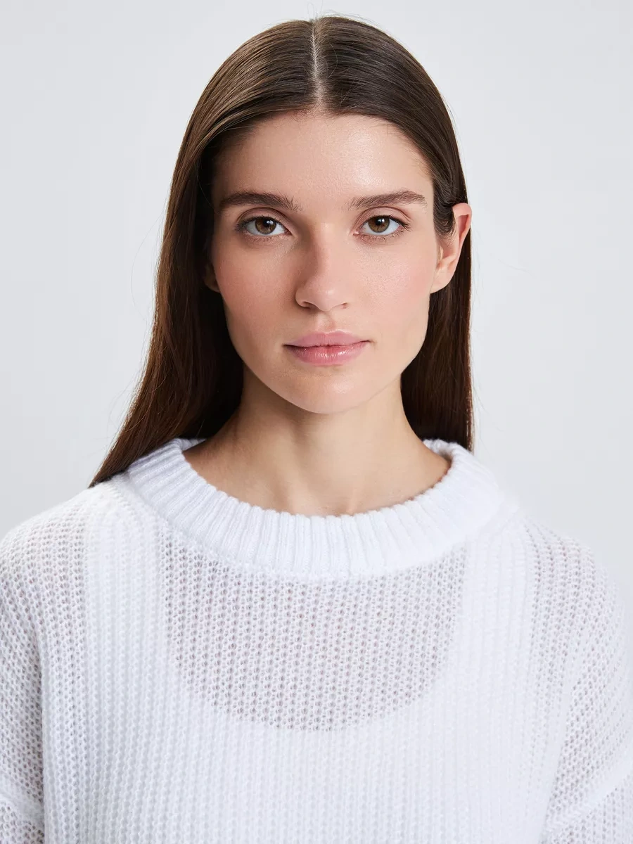 Zarına Şeffaf Örgü Jumper Kazak 180123135 Beyaz