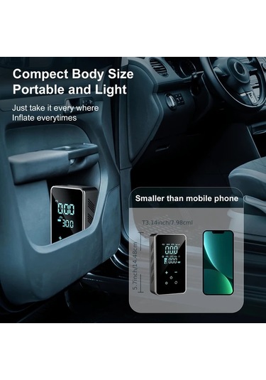 Xuweiwei Siyah Arabalar Bisikletler Basketbol Toplari Icin Tasinabilir Kablosuz Elektrikli Lastik Pompasi