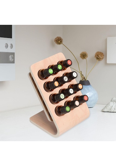 Suntek Esansiyel Yağ Depolama Rafı Parfüm Şişeleri Için Odun