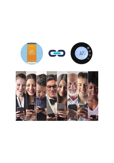 Moveevo Beyaz Wifi Lcd Termostat Gb Elektrikli Isıtma İçin - Uzak Kumanda Ve Alexa/google Ses Kontrolü Desteği