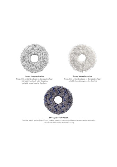 Junsunmay 4 Adet Elektrikli Süpürge Paspas Pedi Ecovacs X1 Turbo / X1 Omni / X2 Omni / T10 Turbo / T10 Omni / T20 / T20 Omni Gri Mavi