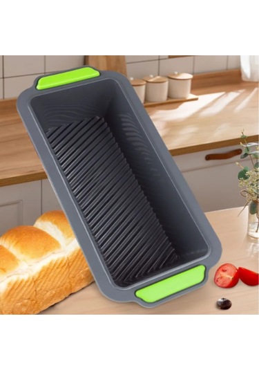 Tenfowee Yemek-güvenli Silikon Fırın Kalıbı Dikdörtgen, Isıya Dayanıklı, Bulaşık Makinesine Uygun, -40 C/+230 C Aralığı, Pasta-ekmek İçin Koyu Gri