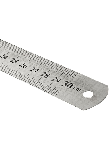 Paslanmaz Çelik Cetvel Ön Yüzü Cm / Arka Yüzü İnch 30cm 30 M