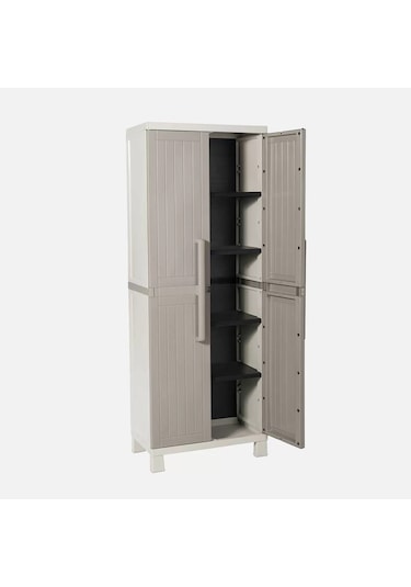 Evinizin Atölyesi 2 Kapılı Plastik Dolap, Mutfak Dolabı, 65x37x17 Krem