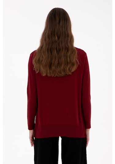 U.S. Polo Assn. Kadın Bordo Bisiklet Yaka Basic Kazak 50313579-VR014
