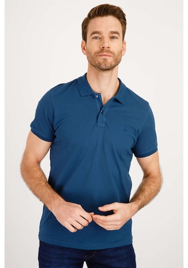 Igs Marin Modernfit Dar Kalıp Erkek Polo Yaka Tişört Mavi