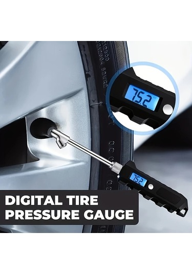 Xuweiwei 1 Adet Lastik Basıncı Göstergesi Yeni Dijital Ekranlı Tekerlek Basınç Ölçer 0-250 Psi Ağır Kamyon Ve Araba