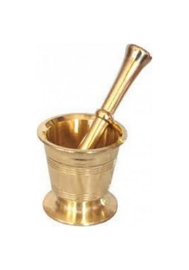 Sarı Pirinç Havan 12 CM Yükseklik 10 CM Ağız Çap 1.8 KG Ağırlık