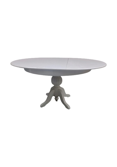 Masa Baba Ayak Ihlamur Ağacı  MDF Tabla, Parlak Krem Lake Boya 110 cm İtinalı paket kergo El Yapım