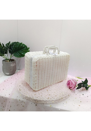 Suntek Piknik Sepeti Dokuma Kreş, Bebek Dolabı, Bebek Bezi, Beyaz