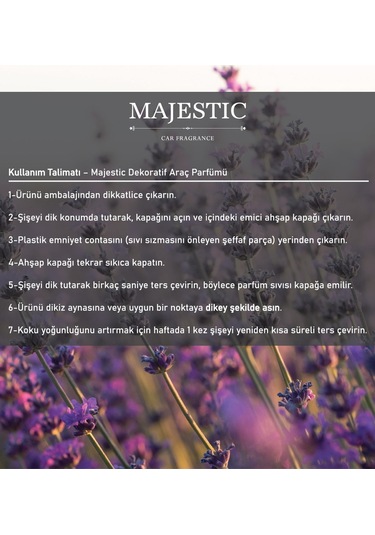 Majestic Oto Kokusu Lavanta 7 Ml - Dekoratif Araç Parfümü