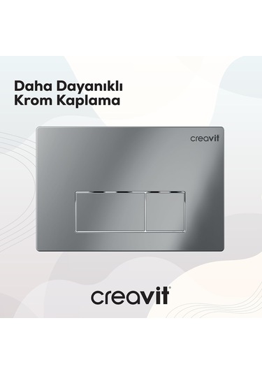 Creavit Arc Parlak Krom Kaplama Kumanda Paneli GP8004.00 Krom
