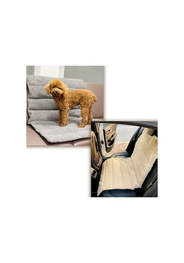 Moveevo Kedi/köpek Termal Kuzu Yünü Yatağı - Ev & Araç İçin Kaydırmaz Tabanlı Sıcak Ped