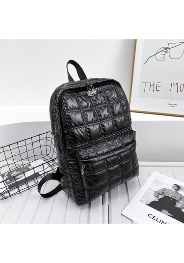 Dancemonkey Uzay Ultra Siyah Sırt Sırt Okul Kızlar Kış Kapitone Kadınlar Kadın Kadın Için Hafif Genç Ekose Çantası Çantaları Çanta Aşağı Vs Siyah