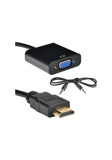 HDMI To Vga Ses Çevirici Dönüştürücü Kablo