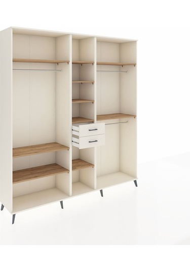 Hyperion Dolap 10 Raflı 2 Çekmeceli 3 Askılı 220x44x243 Aytaşı-çam/aytaşı Atlas Çam/aytası