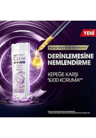 Clear Komple Bakım Kepeğe Karşı Etkili Şampuan 3 x 350 ML