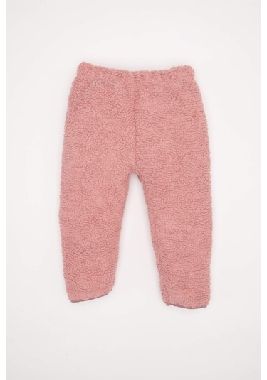 DeFacto Kız Bebek 2'li Takım Pelüş Fermuarlı Dik Yaka Sweatshirt Beli Lastikli Alt D6706A524WNBR80