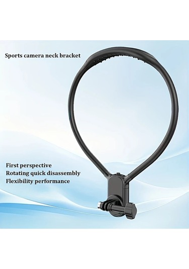Xuweiwei Siyah Bisiklet İçin Gopro Aksesuarları Uyumlu İlk Perspektif Spor Kamera Telefon Montajı Boyun Braketi Siyah