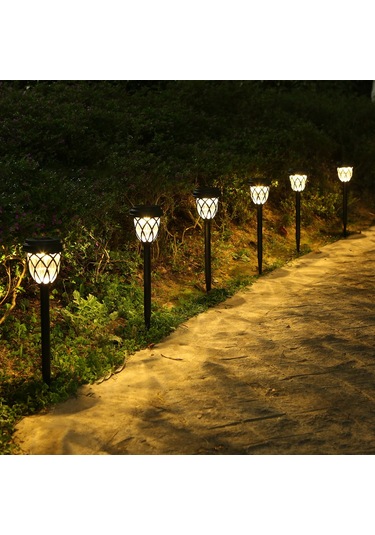 Tomshine Açık Güneş Yolu Işıkları 6 Paket Led'ler Çim Sıcak Beyaz