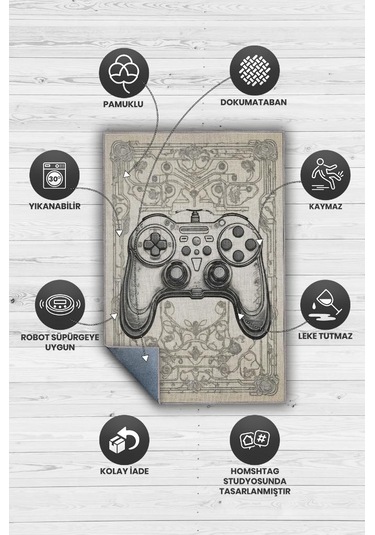 Homshtag Gamer Odası Halısı,krem Renkli Genç Odası Halısı,renkli Oyuncu Odası Halı Çocuk Odası Halı Çok Renkli