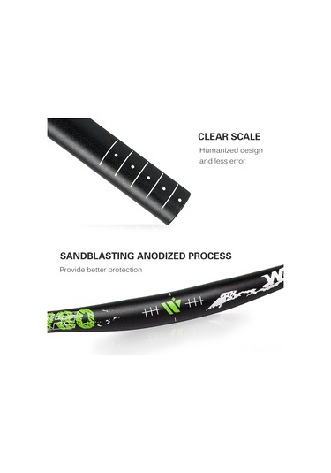 Yaleker Alüminyum Bisiklet U Çubuğu 780mm Yeşil - 31.8mm Çaplı, 345g Ağırlık, Ergo Fonksiyonel