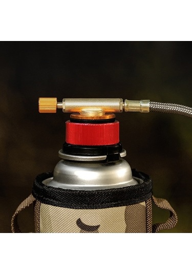 Prestigegoods Outdoors Camping Gas Cylinder Adapter With Oven Connection, Closed Valve, Multi-color Small Yellow, Lightweight Aluminum Alloy, Secure Lock, Universal Fit Çok Renkli