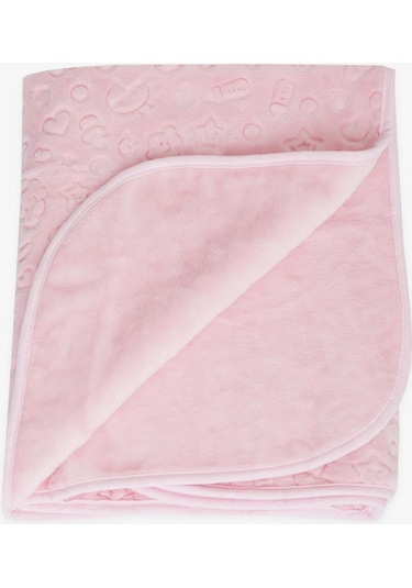 Breeze Golden Yenidoğan Bebek Battaniyesi Emboss Kabartma Desenli Pembe - Pembe