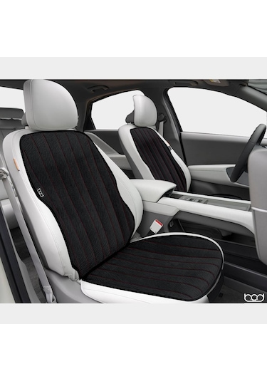 Bod Vodina Serisi Tay Tüyü Cepli Oto Koltuk Minder Seti Koltuk Koruma Kılıfı Ön Arka Set Siyah-kırmızı