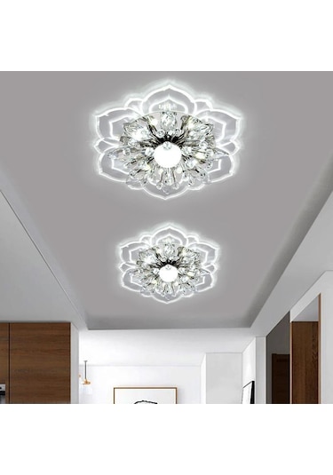 Beyaz Modern Kristal Yaprakları Led Tavan Işık Koridor Koridor Koridor Merdiven Mutfak Kahve Barı Kapalı Lamba Gizli Beyaz