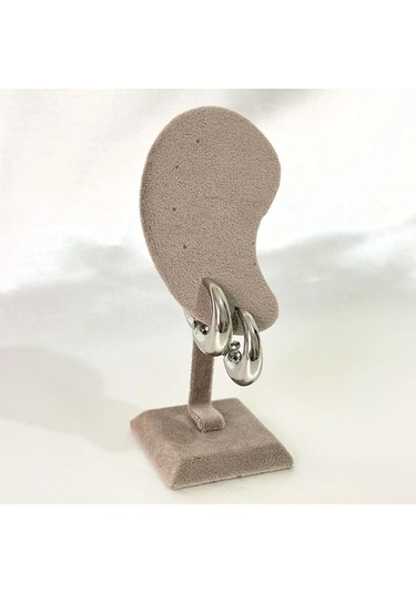 Kararmaz Vıp Bombeli Silver Küpe Gold