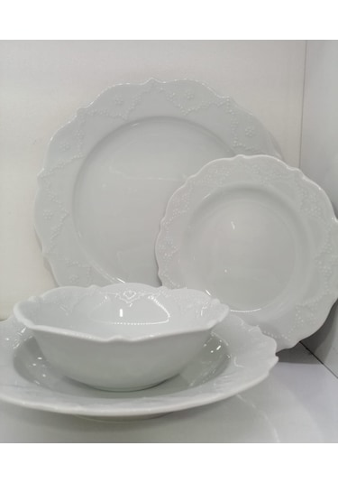 Porland Porselen Queen 24 Parça 6 Kişilik Yemek Takımı Sade