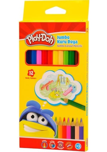 Play-doh Jumbo Kuru Boya 12 Renk Tam Boy Play-ku004