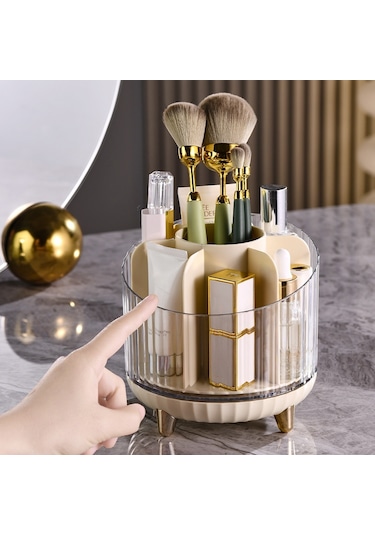 Cbtx Makyaj Organizatör Döner Fırça Tutucu Şeffaf Kozmetik Organizatör Saklama Ekran Kutusu - Yeşil