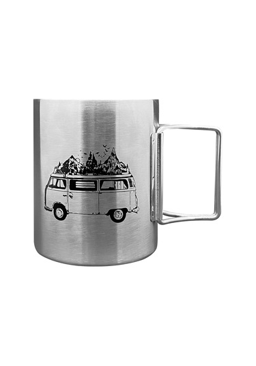 Orcamp Katlanabilir Saplı Çelik Kupa Bardak Karavan Out-1800