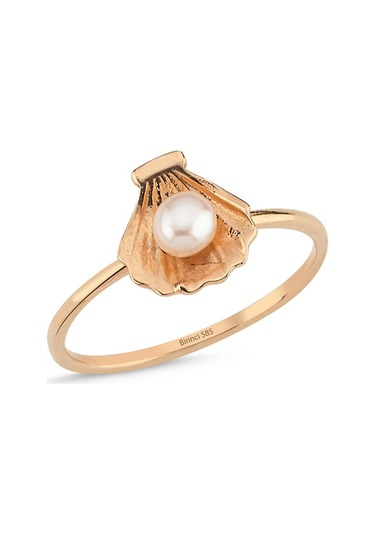 İstiridye Doğal İnci Yüzük Beyaz