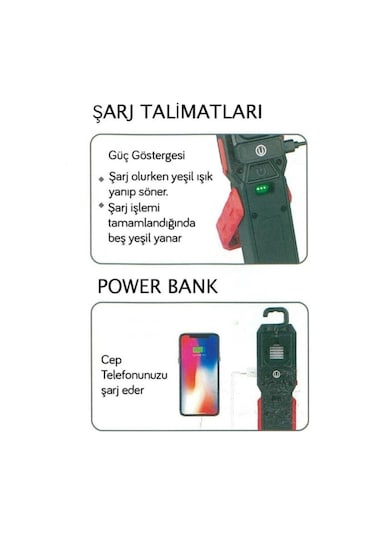 Arm-18002 Arm Şarjlı El Lambası Ledli Fener 420 Lumens Mavi
