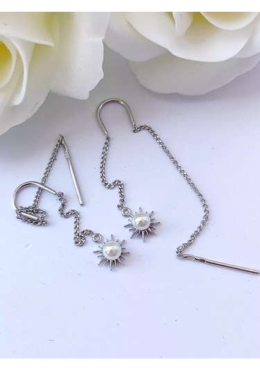 Sılver Whale Uzun Zincirli, Uzun Zincirli Gümüş Küpe Çubukları 230976554 Diğer