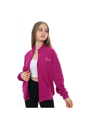 Toontoy Kız Çocuk Baskılı Hırka Kırmızı