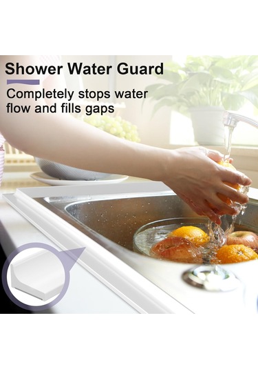 Duş Eşiği Su Barajı Bariyeri - 98 İnç, Çok Yönlü, Silikon Duş Su Koruyucusu Banyo İçin Diğer